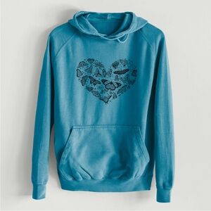 NWOT Lane Seven/Because Tees “Heart Full of Butterflies” Vintage Cotton Hoodie